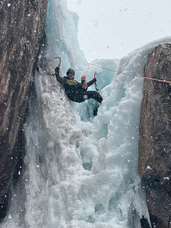 A Quick Pose While Climbing