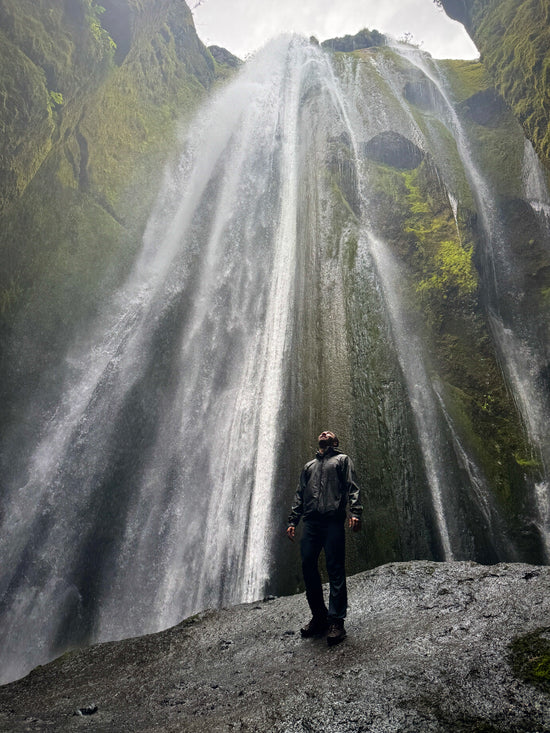 Enjoying a Hidden Icelandic Waterfall